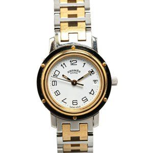 Hermes Clipper Watch Quartz White Dial Stainless Steel Ladies HERMES